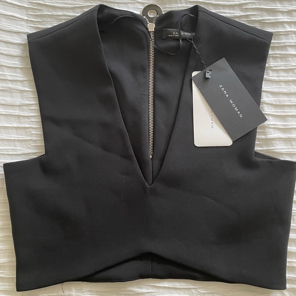 Zara black crop top